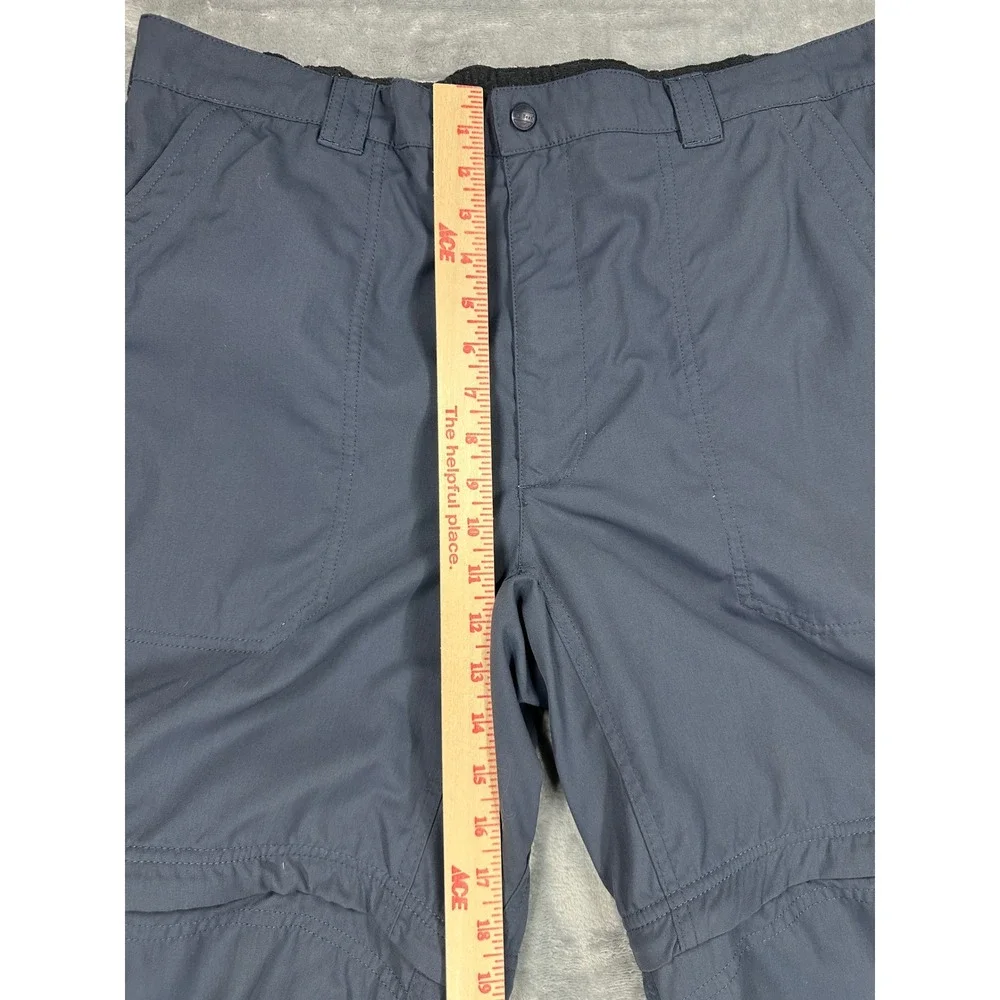 LL‎ Bean Mens XL Regular Convertible Hiking Pants Gray Blue Nylon Zip Off 0DUF2